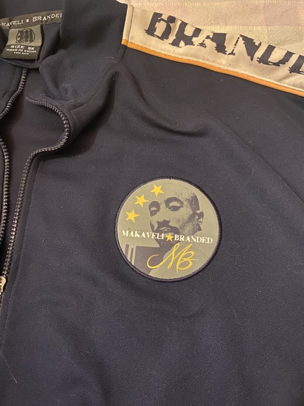 2pac Jacket Makaveli Branded Track Jacket XXL dark blue Tupac Shakur 2pac Shakur